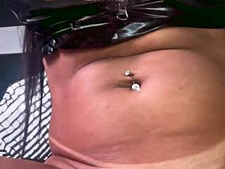 kalena mitrak housewife flashes big tits and clit then rams huge dildo up her brazilian ass