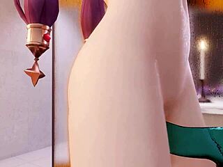 mona's intriguing bathroom solo with long hair and her unique slime dildo play