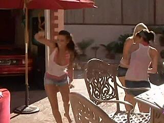 Three Hot Babes Lick and Kiss Amid Supercars!