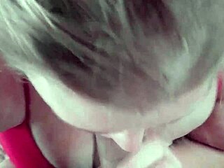 chubby teen bbw slurps fat cock hungrily