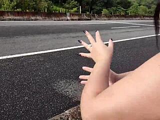 Hot CHUBBY LATINA MILF Fucks DOGGYSTYLE in Street Bareback Gaping Ass