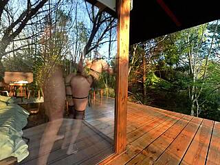 Husband's Stepbrother Drags Me To Cabin! Savage Outdoor Doggystyle Anal With Big Black Cock Moaning