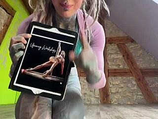 transsexual crossdresser teaches pole dance poses in new video