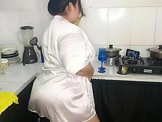 i catch neighbor's chubby latina wife in sexy lingerie and fuck her fat ass doggystyle till i cum