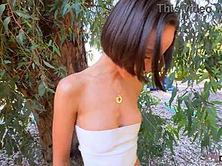 yo check this tight teen christina sage flashing tits then pounded outside on couch