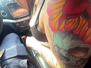 Oral in car windows down everyone watches her suck big ass exposed