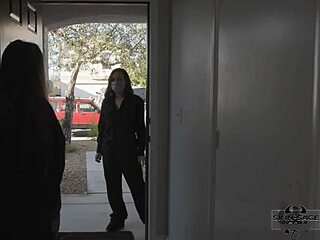 sinn sage rips ariel x's clothes teases her pussy then straps on for lesbian domination