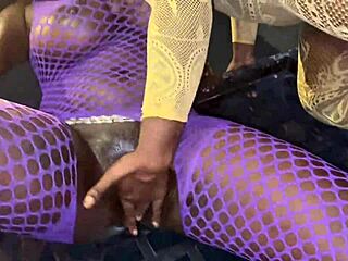 ⭐ two horny ebony teens finger fat pussies on balcony til they squirt huge everywhere!