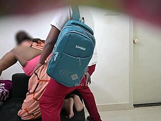 that student can't resist pounding his hot milf teacher doggystyle.
