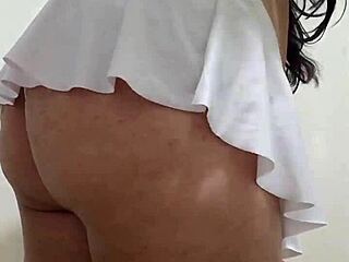 brazilian chubby sits dildo front back to loud orgasm