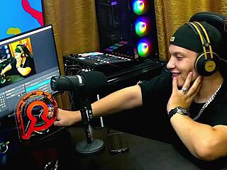 podcast barely starts and bruna lambertini strips naked ruan drools hard - full sheer red reveal?