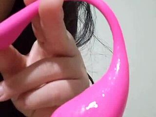 brazilian chubby sits dildo front back to loud orgasm