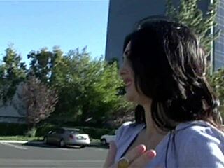 fucking this brunette milf mom's big tits pussy and gaping asshole in stockings