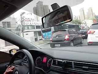 Ebony Brazilian amateur gets tantric beach massage anal fingering laughs