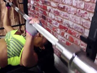 Lesbian milf nyssa nevers licks pussy lips in workout lingerie big clit muff diving