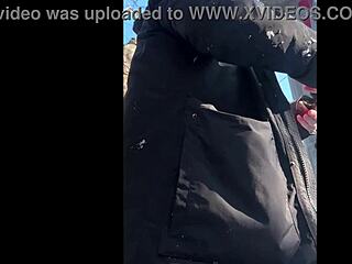 exhibitionist snow slut flashes toys in forest party