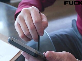 kate bloom's blue eyes gleam as petite teen rides cock doggystyle with big ass bent over for cumshot