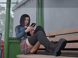 Kira catches stepbrother jerking in hentai toilet