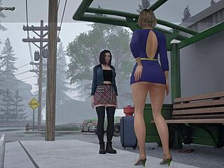 Kira catches stepbrother jerking in hentai toilet