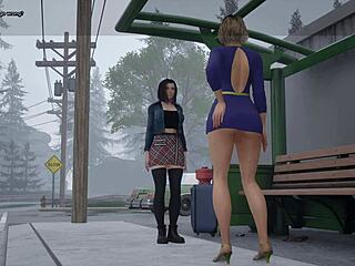 Kira catches stepbrother jerking in hentai toilet