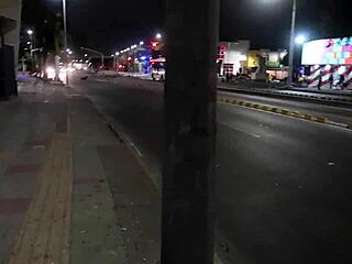 trapped with this sexy milf voyeur offering cash for hot action