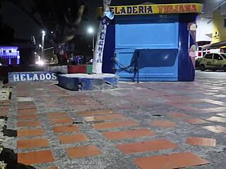 trapped with this sexy milf voyeur offering cash for hot action