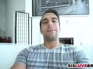 Skinny Stepsis Teases Pervy Bro with Secret Petite Oral