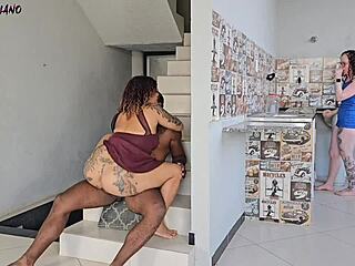 Wife cleans oblivious as i rip clothes off her fat bbw mom for bbc anal pounding