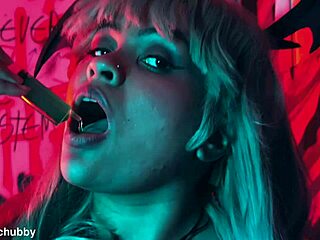morrigan stuffs latex pantyhose on feet in wild fetish play??