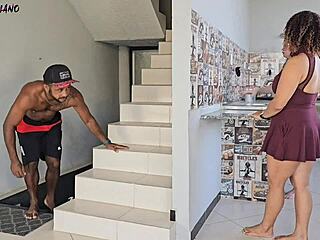 Wife cleans oblivious as i rip clothes off her fat bbw mom for bbc anal pounding