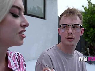 Step Moms Jimmy Michaels and Cubbi Thompson Flash Pierced Nipples Poolside