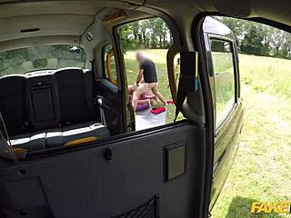 British Luci Reign Slams Taxi Driver's Huge Cock Doggystyle in Fake Taxi