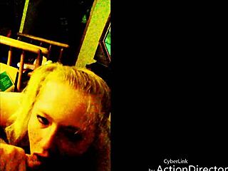 big tits blonde slut in pigtails and lipstick slurps cock with dirty blowjob and handjob 😍💦