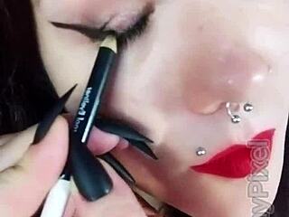 Peek Backstage at Cute Brunette Neighbor's Dirty Submissive Uniform Fetish Play