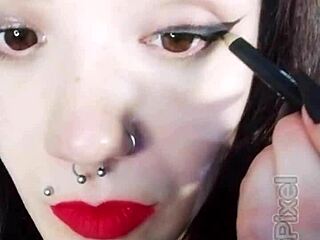 Peek Backstage at Cute Brunette Neighbor's Dirty Submissive Uniform Fetish Play