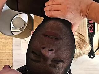 slipping into my nylon outfit to tease nipples and pussy hard