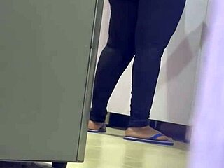 hidden cam catches fat bbw housekeeper's jiggling ass