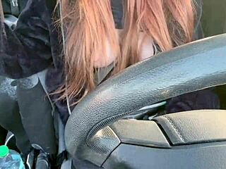 Hot Italian MILF Flashes Massive Tits While Cruising LA Traffic