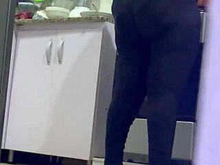 hidden cam catches fat bbw housekeeper's jiggling ass