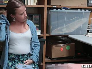 petite shoplifter brooke bends over for the cop's rough doggystyle punishment fuck after getting caught in california