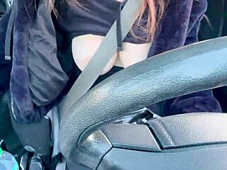 Hot Italian MILF Flashes Massive Tits While Cruising LA Traffic