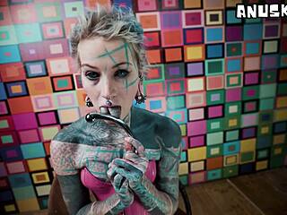 cute german teen sucks steel toy like your cock in pink corset