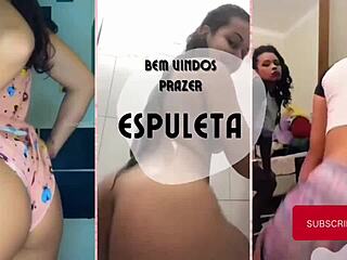 this hot brazilian latina brunette slips off lingerie to tease her cute natural feet and long hair