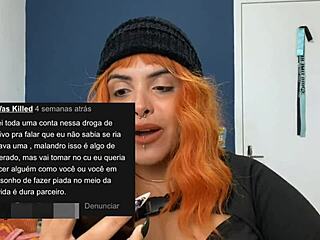 reading comments on my softcore chubby blowjob video during live casting interview