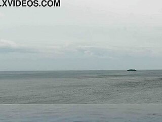 Chilling by the infinity pool, ever wonder what skinny Asian college cutie does next?