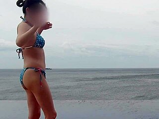 Chilling by the infinity pool, ever wonder what skinny Asian college cutie does next?