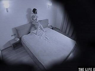 wanna spy this cute teen stripping naked fingering wet pussy?