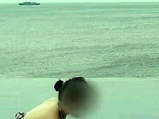 Chilling by the infinity pool, ever wonder what skinny Asian college cutie does next?