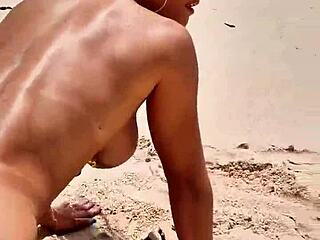 Beautiful latina milf housewife fucks huge cock photographer on beach while cuckold husband films deepthroat.