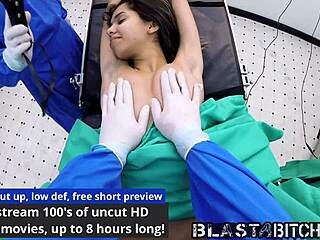 In the hospital, latex nurse aria nicole dominates patient with pov blowjob, doggystyle and face fucking.
